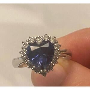 Blue Sapphire Ring with Intricate Design